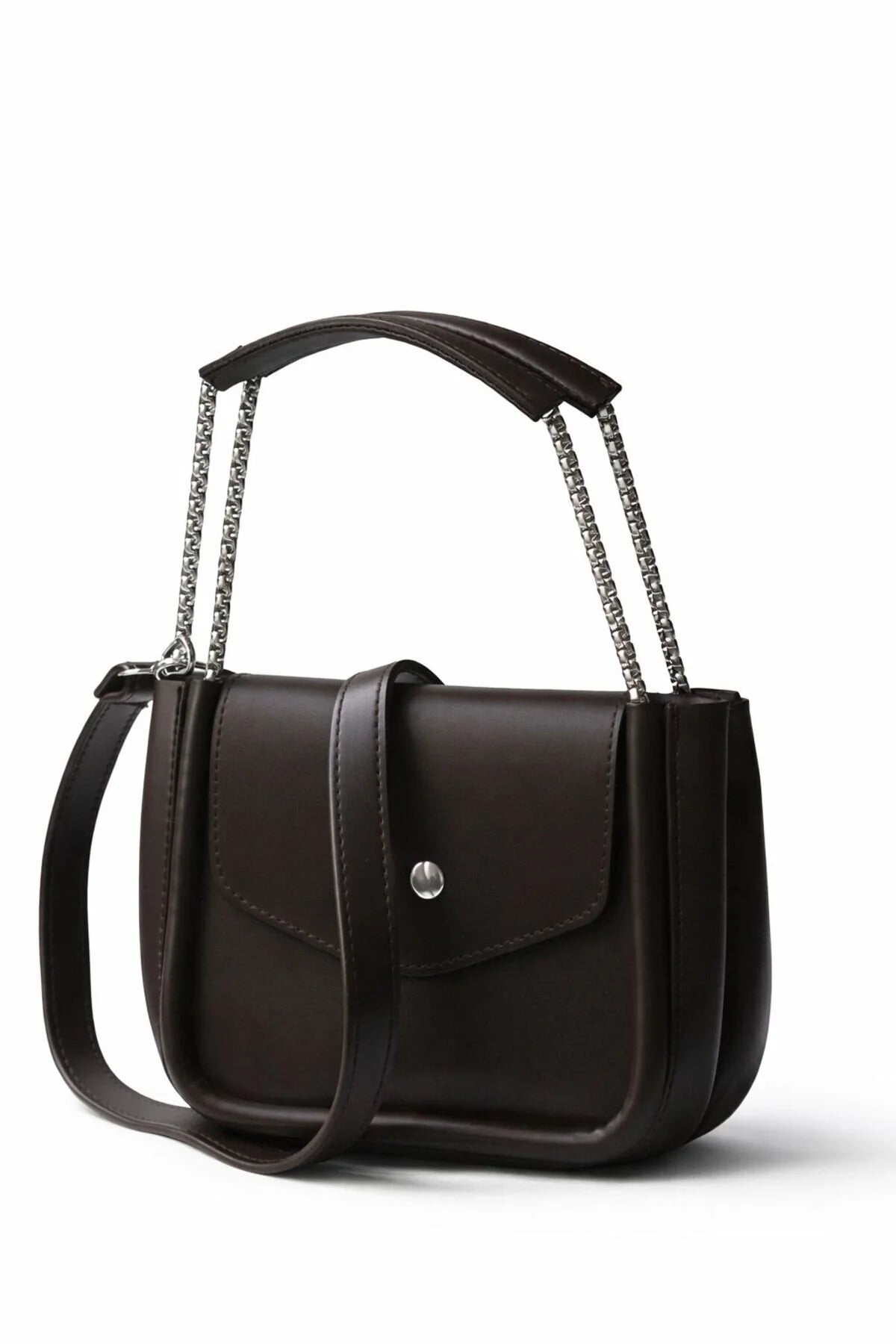 ORLA PARIS – Mini Sac à Main Chaîne – Marron Chocolat