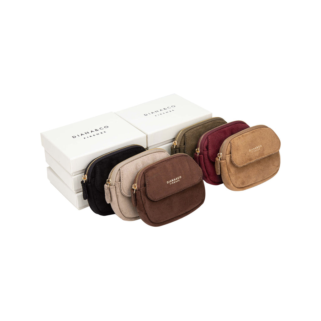 Portefeuille Diana & Co Firenze Noir en Daim